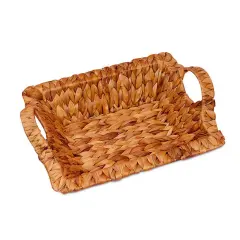 Natural Rush Flat Edge Rectangular Basket Trays 13 3/8" x 11" x 3 1/8"| RADYAN&reg;