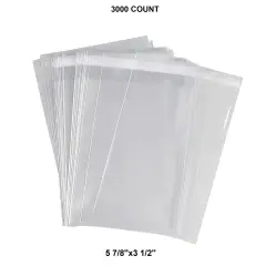 Self-Sealing 1.2 Mil Poly Bags with Tape 5 7/8'' x 3 1/2''