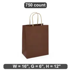 Kraft Tinted Color Shopping Bag 16" x 6" x 12"