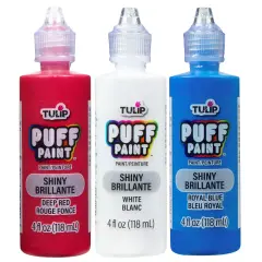 Tulip Puff Paint Shiny USA, Multi-Surface Craft Paint, 4 fl. oz. 3 Pack