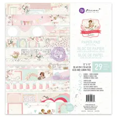 Love Notes Collection 12x12 Paper Pad w foil details - 29 sheets - 9 double sided designs x 3 sheets each + 2 cut-out sheets