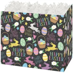 Pack/6: Easter Chalkboard Basket Box - 10-1/4 x 6 x 7-1/2"
