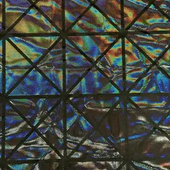 1 Yard Geometric Hologram Laser Foil Nylon Spandex Fabric 60 Inch Width Black