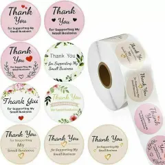 1.5'' Thank You for Supporting My Small Business Stickers 500PCS/Roll 9 Design