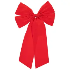 Northlight 4-Loop Velveteen Christmas Bow Decoration - 18" x 30" - Red