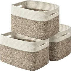 Storage Basket, Woven Baskets for Storage, Cotton Rope Baskets for Organizing