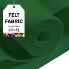 FabricLA | Felt Fabric | 72" Wide 1.6mm Thick | Soft Craft Fabric - 50 Yards Green