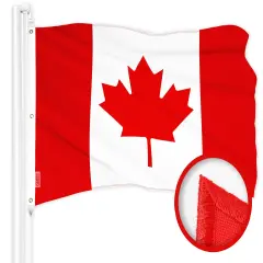 G128 Canada Canadian Flag | 5x8 Ft | ToughWeave Series Embroidered 300D Polyester | Country Flag, Embroidered Design, Indoor/Outdoor, Brass Grommets