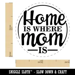 Home Is Where Mom Is Mother's Day With Fun Font Self-Inking Rubber Stamp Fuchsia