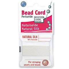Size 16 Griffin Bead Cord 100% Natural Silk White