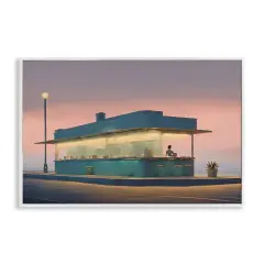 Stupell Industries Lone Beach Diner at Sunset Framed Giclee By Noah Bay