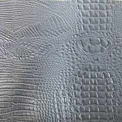 1 Yard 3D Embossed Gator Faux Leather Vinyl Fabric Durable Upholstery Handbags 56" Width Blue