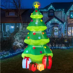 Best Choice Products 10ft Inflatable Christmas Tree, Large Lighted Outdoor Blow Up Decor w/ 10 LED Lights Green