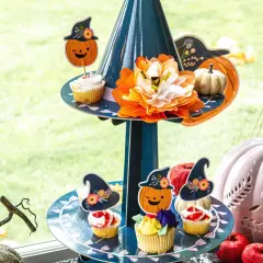 Ma Fete - 12.4" x 21.25" - Blue - Witch's Hat Cupcake Stand for Halloween Treats!
