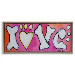 Stupell Industries Love with Bone Letters Floating Frame By Nettie Price