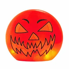 Stony Creek 7.0 Inch HalloweenPre-Lit Round Orb Sm Halloween Lighted Glass Accent , Halloween Decor Jack-O-Lantern SOLID
