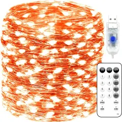 Fairy Lights 72ft 220 LED USB Twinkle Christmas String Lights Plug in(Orange）