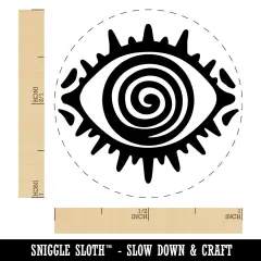 Hypnotic Eye Swirl Pattern Trance Illusion Perception Self-Inking Rubber Stamp Pink