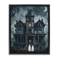 Stupell Industries Ghost Pair & Haunted Mansion Floating Frame By Jo Moulton