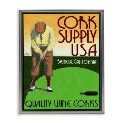 Stupell Industries Antique Cork Supply Poster Floating Frame By Jean-Pierre Got