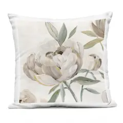 Stupell Industries Lustrous Peonies in Neutrals Outdoor Pillow, 18 x 7 x 18