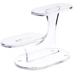 Plymor Clear Acrylic Oval 2-Item Display Riser, 3.5" H x 5.75" W x 2.5" D