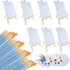 58 Pcs Canvas Painting Supplies Kit with Easels for Adults&Kids