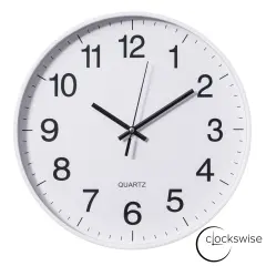 Clockswise Black Analog Clock &ndash; Silent, Non-Ticking for Wall, Office Desk, Table and Shelf, Battery-Operated Perfect for Home Office, Farmhouse Kitchen Decor, Bathroom, School and Bedroom Decor