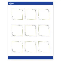 Avery Printable Square Cards, Gold Dots with Green Florals, 2.5" x 2.5", Matte White Square Cards, Laser/Inkjet, 90ct, Great for Business Cards