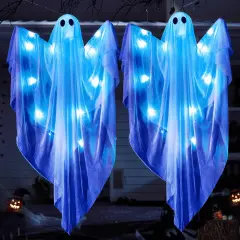 2 Pcs 47&rdquo; Halloween Hanging Light up Ghost