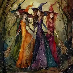 12x16inch - 5D Halloween Witch Diamond Painting Kits for Adults