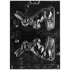 3D Bunny with Basket Chocolate Mold