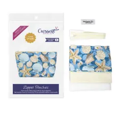 Crosscut Sewing Co.&reg; Zipper Pouch Sewing Project Kit for Beginners with Fabric, Instructions and Video Shells