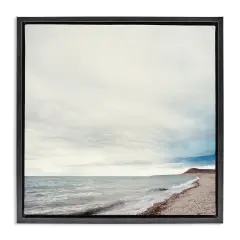 Stupell Industries Ocean At Sunrise Framed Floater Canvas Wall Art Design by Anna Coppel