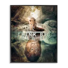 Stupell Industries Think Big Lion & Cub Framed Giclee Wall Art Design by Reinders