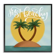 Stupell Industries Just Beachy Tropical Island Framed Giclee Design by Sarah Hickman