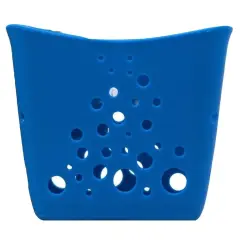 Hutzler Sponge Station Sink Caddy - Kitchen Sink Sponge Holder with Suction Cup Blue