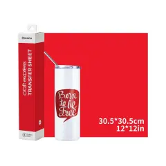 Craft Express 8 Pack 12" x 12" Solid Color Assorted Sublimation Transfer Sheets Red Transfer