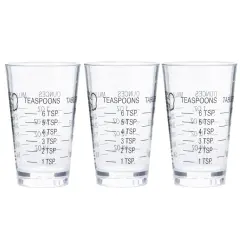 Chef Craft 1oz Plastic Measuring Cup Shot Glass Measurer - Measure in Oz, Tsp, Tbsp or mL