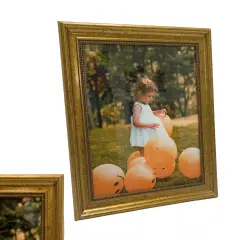 Vintage Ornate Gold 13x32 Picture Frame with Glass &ndash; Antique Photo Frame Wall Decor