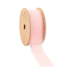 LaRibbons 1 1/2" Frayed Edge Chiffon Ribbon | 10 Yard Roll Pink