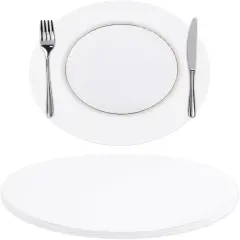 100 PCS Round Paper Placemats 13 inch Disposable Paper Place Mats for Dinner Wedding Birthday Party Festival Table Decoration Indoor Outdoor, White