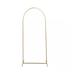 5 ft Gold Metal Floral Display Frame Round Top Backdrop Stand Wedding Arch Event