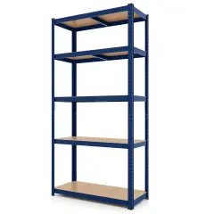 5-Tier Tall Freestanding Heavy Duty Metal Utility Rack with 5 Adjustable Shelves Suitable for Kitchens or Garage Blue
