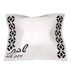 Leatherette Challah Cover with Laser Cut Design Black