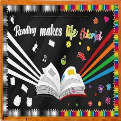 Reading Bulletin Board Decorations Back to School Open Book Cutouts Classroom Library Decor