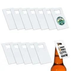 Makerflo Rectangle Shape Bottle Opener Crafted from High-Quality Stainless Steel | Craft-Ready for DIY Gifts & Personalization - Sublimation