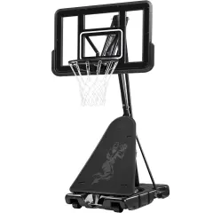 Best Choice Products Adjustable 4.4-10ft Basketball Hoop, Portable Goal w/Shatterproof Backboard, Ball Return Black
