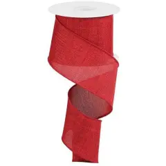 2.5" Thick Royal Burlap Ribbon: Dark Red (10 Yards)