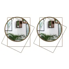 Uniquewise Decorative Metal Wall Mounted Modern Mirror - Perfect for Living Room, Bedroom, Bathroom Vanity, Entryway, or Hallway, Adding Elegance and Charm to Your Space